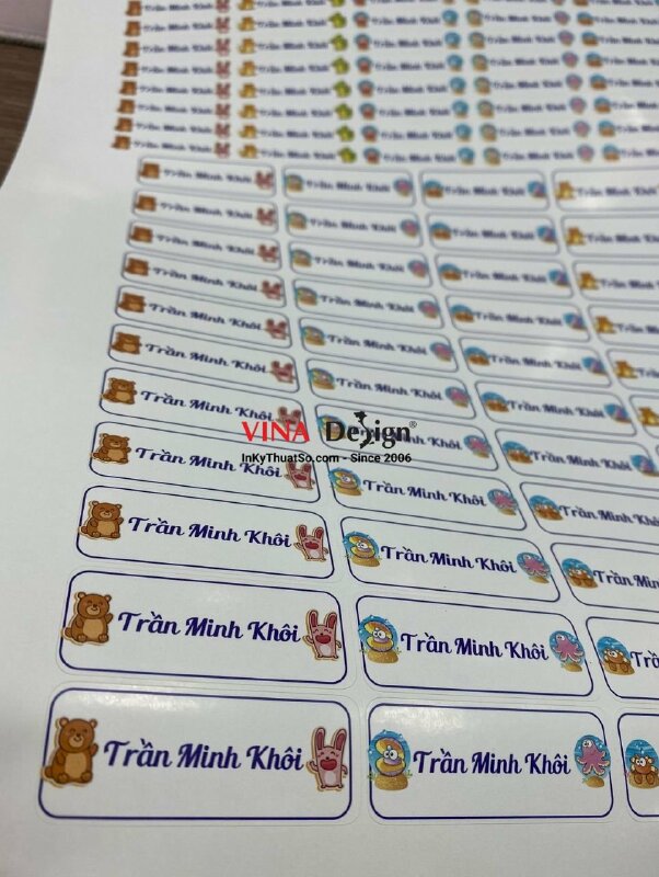 In sticker tên học sinh, sticker tên bé theo yêu cầu - INKTS329