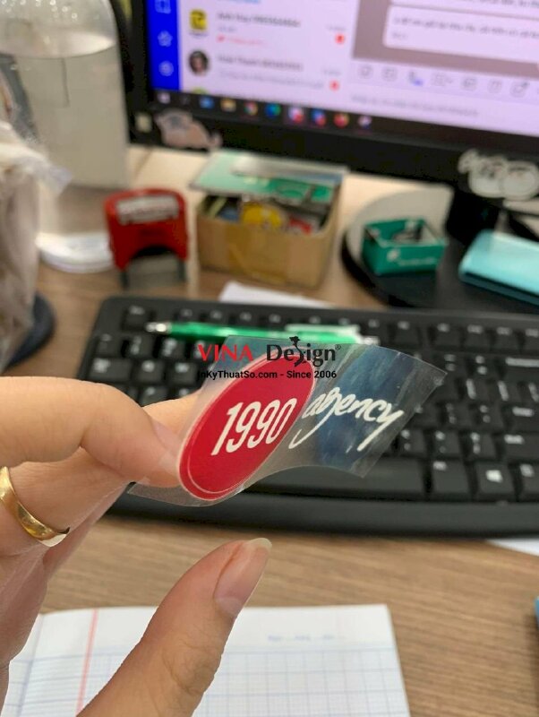 In Tem decal trong logo công ty, agency, group - INKTS387