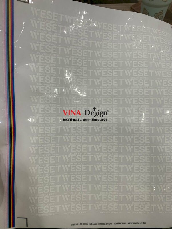 In Tem decal trong logo trung tâm tiếng Anh - INKTS389