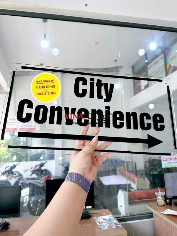 Làm bảng hiệu Mica thông tin hướng dẫn, gắn 4 con ốc kiểu - INKTS2230