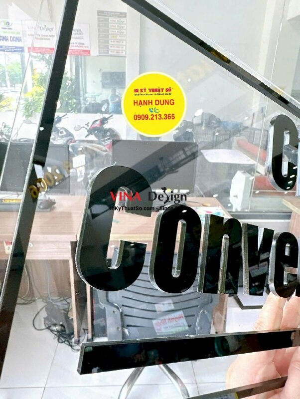 Làm bảng hiệu Mica thông tin hướng dẫn, gắn 4 con ốc kiểu - INKTS2230