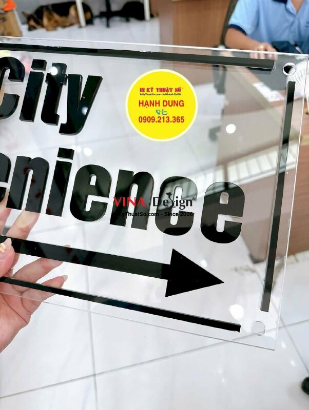 Làm bảng hiệu Mica thông tin hướng dẫn, gắn 4 con ốc kiểu - INKTS2230