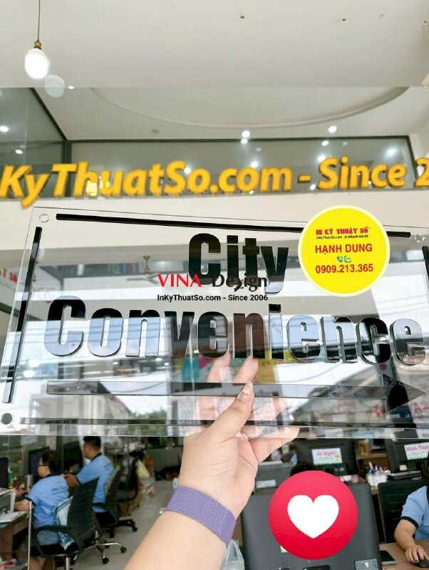 Làm bảng hiệu Mica thông tin hướng dẫn, gắn 4 con ốc kiểu - INKTS2230