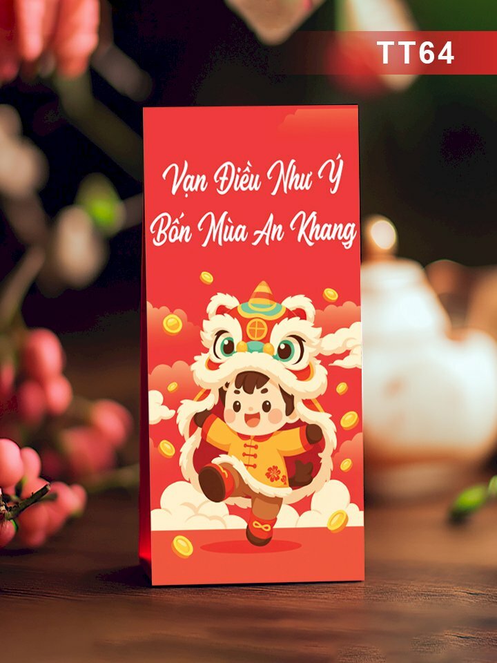 Lì xì màu đỏ Vạn Điều Như Ý Bốn Mùa An Khang - Mã TT64 - INKTS2681