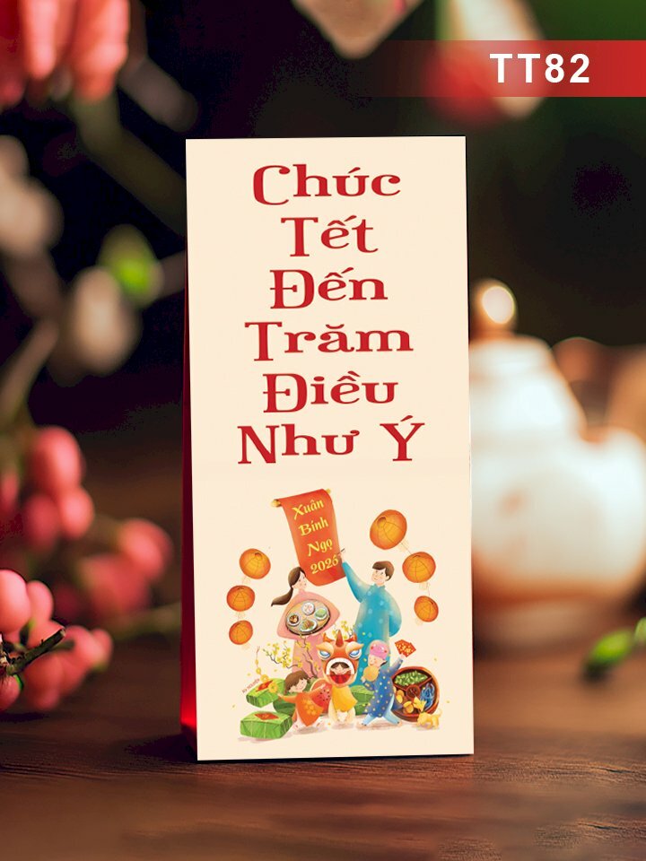 Mẫu bao lì xì Chúc Tết Đến Trăm Điều Như Ý - Mã TT82 - INKTS2699