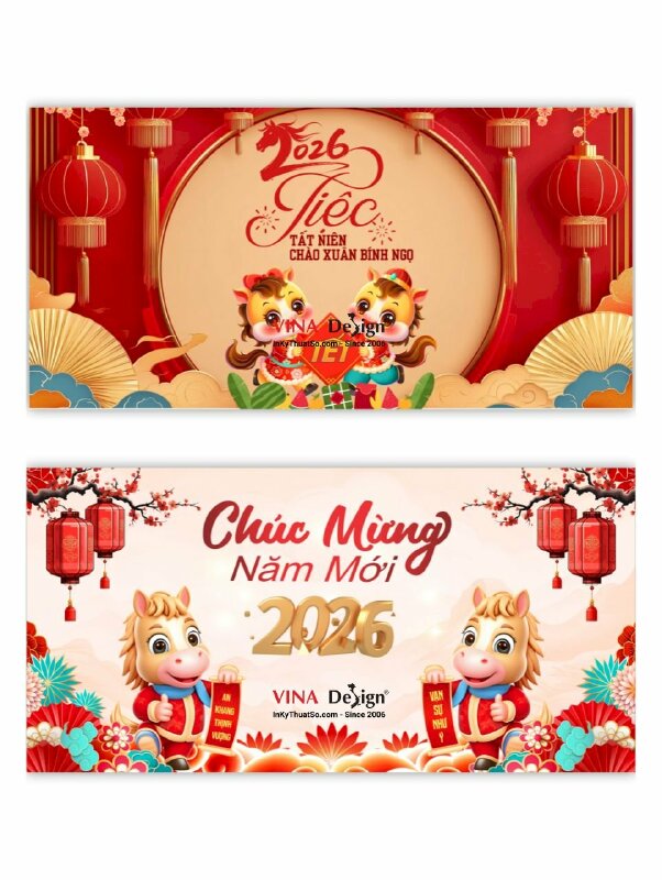 Nhận thiết kế background Tết Bính Ngọ 2026, thay tên công ty, doanh nghiệp - INKTS3677