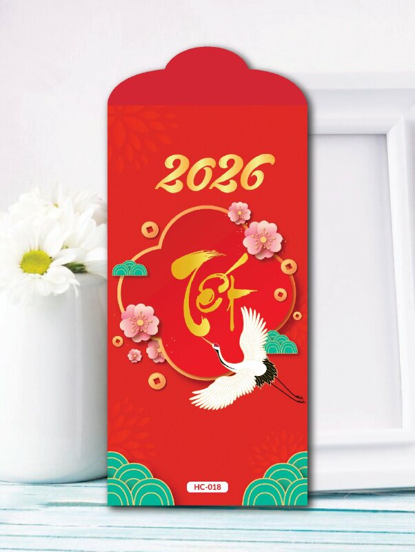 Mẫu thiết kế bao lì xì xanh in mọi số lượng theo yêu cầu - Mã HC018 - INKTS2414