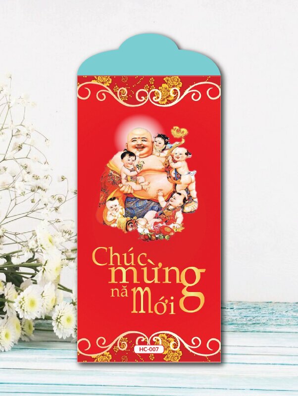 Mẫu thiết kế lì xì Phật giáo Xuân Di Lặc - Mã HC007 - INKTS2403