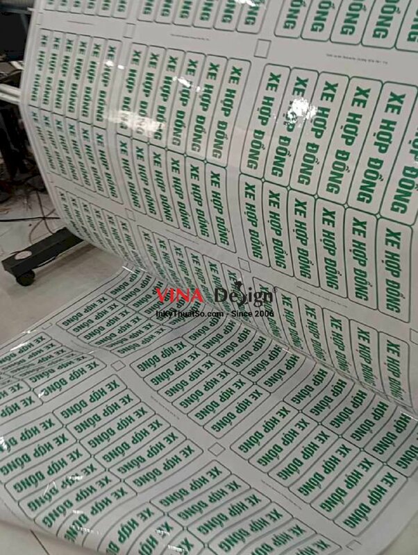 Tem XE HỢP ĐỒNG decal sữa, 6x20cm dành cho xe dưới 16 chỗ, 9x20cm dành cho xe từ 16 chỗ trở lên - INKTS3670