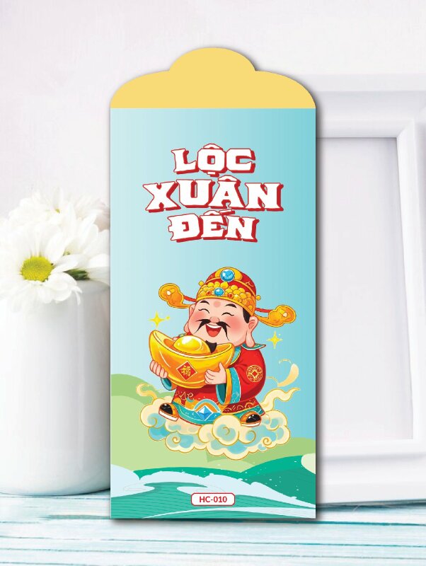 Thiết kế bao lì xì đẹp Lộc Xuân Đến - Mã HC010 - INKTS2406