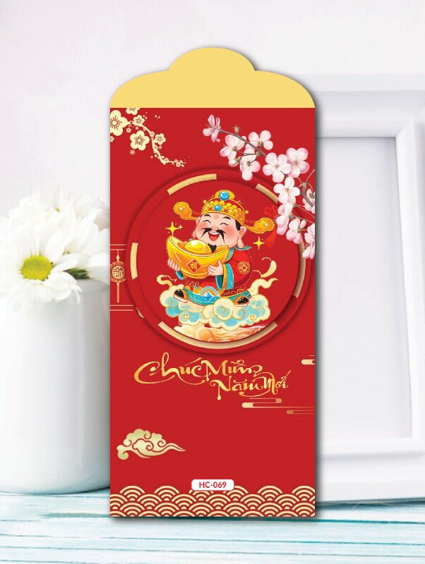 Thiết kế bao lì xì đẹp Thần Tài Kim Phúc - Mã HC069 - INKTS2566