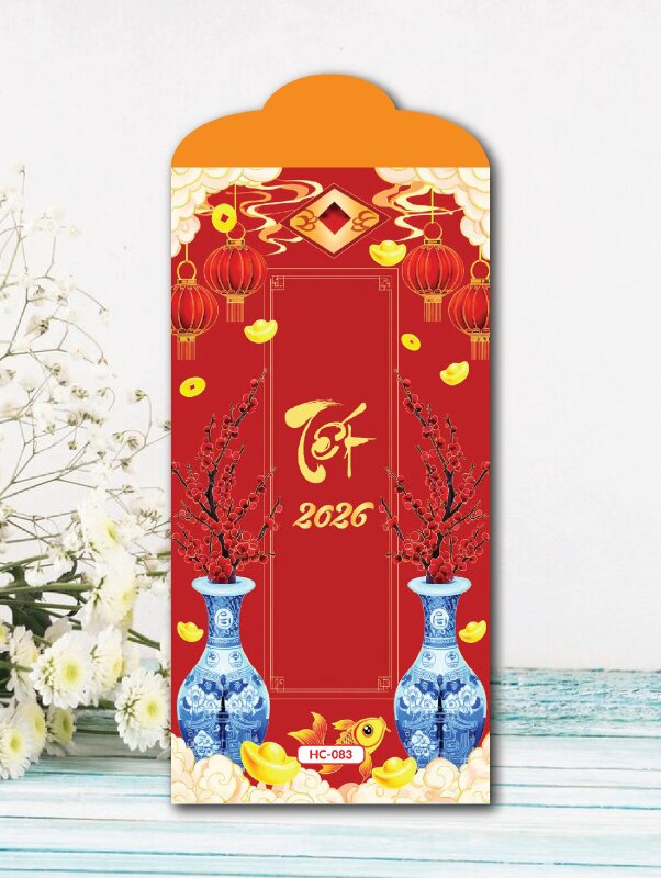 Thiết kế bao lì xì màu đỏ Xuân Lộc Phú Quý - Mã HC083 - INKTS2580
