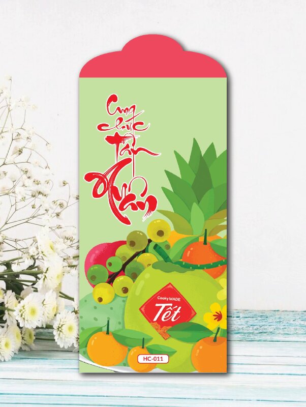 Thiết kế lì xì mâm ngũ quả Cung Chúc Tân Xuân - Mã HC011 - INKTS2407