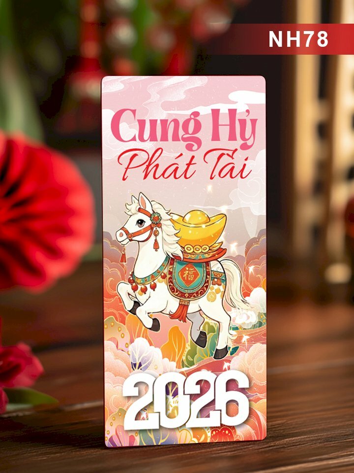 Thiết kế lì xì Tết Bính Ngọ Cung Hỷ Phát Tài - Mã NH78 - INKTS2692