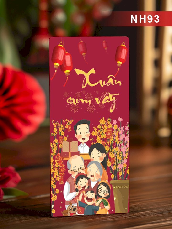 Thiết kế lì xì truyền thống Xuân Sum Vầy - Mã NH93 - INKTS2707