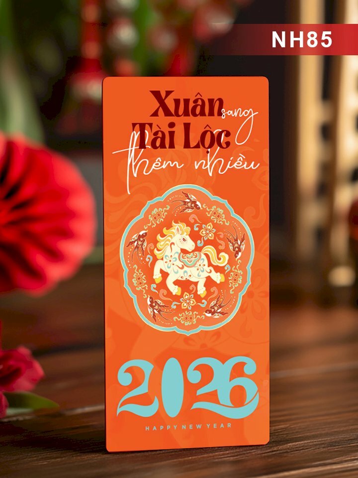 Thiết kế lì xì màu cam Xuân Sang Tài Lộc Thêm Nhiều - Mã NH85 - INKTS2699