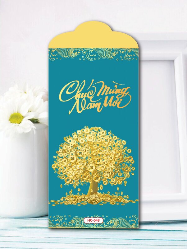 Xưởng in lì xì Cây Tiền Tài Lộc Chúc Mừng Năm Mới - Mã HC048 - INKTS2444