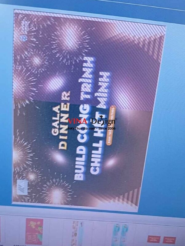 In backdrop Gala Dinner cho công ty travel du lịch, phông nền tiệc tất niên in bạt hiflex - INKTS2271