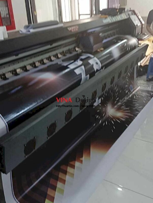 In backdrop Gala Dinner cho công ty travel du lịch, phông nền tiệc tất niên in bạt hiflex - INKTS2271