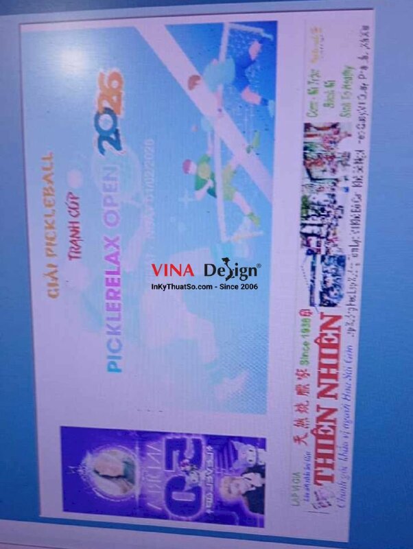 In backdrop giải đấu PickleBall từ bạt hiflex khổ lớn - INKTS2208