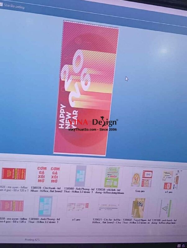 In backdrop Happy New Year, phông nền Happy New Year bạt hiflex mực dầu - INKTS2269