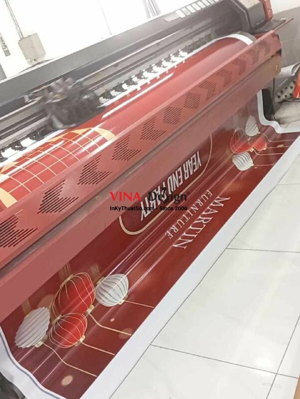 In backdrop sân khấu Year End Party (YEP) tiệc tổng kết cuối năm, bạt hiflex đế xám mực dầu - INKTS2546