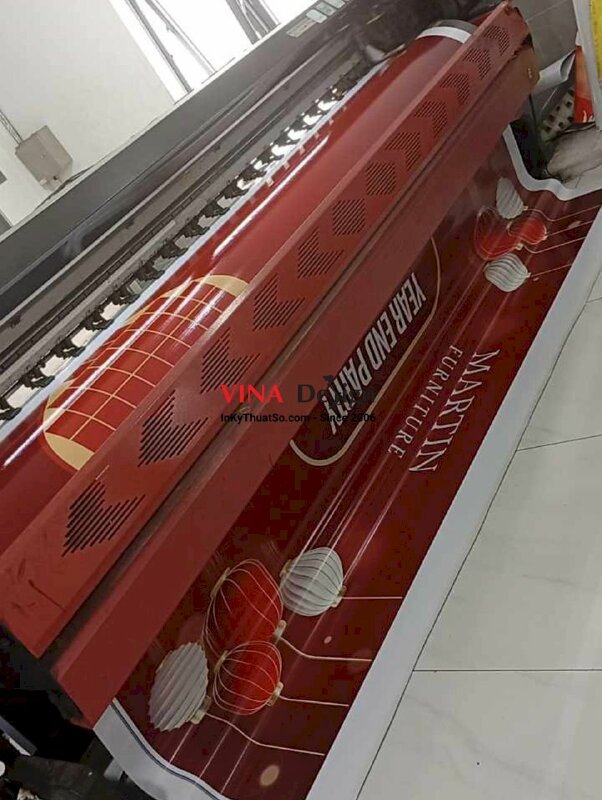 In backdrop sân khấu Year End Party (YEP) tiệc tổng kết cuối năm, bạt hiflex đế xám mực dầu - INKTS2546