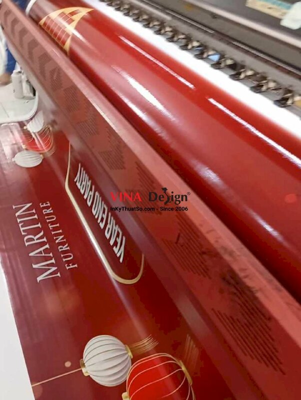 In backdrop sân khấu Year End Party (YEP) tiệc tổng kết cuối năm, bạt hiflex đế xám mực dầu - INKTS2546