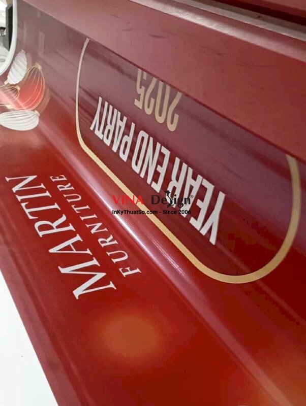 In backdrop sân khấu Year End Party (YEP) tiệc tổng kết cuối năm, bạt hiflex đế xám mực dầu - INKTS2546