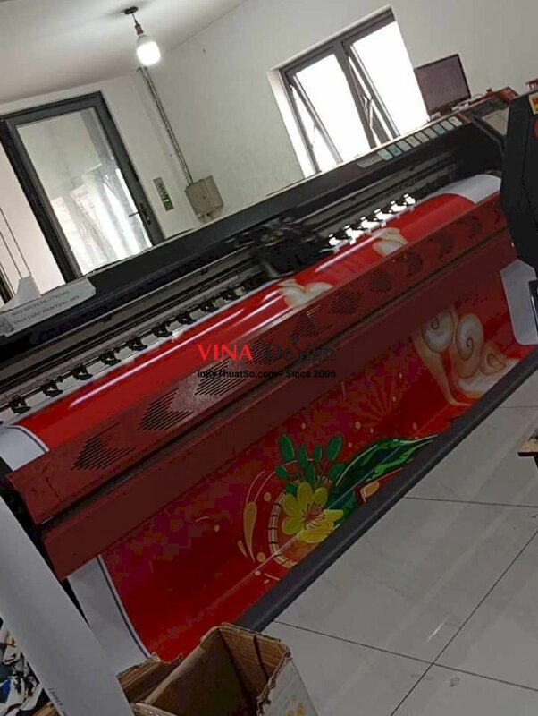 In background Chúc Mừng Năm Mới Tết Việt, in bạt hiflex đế xám, chừa biên - INKTS2260