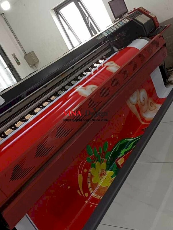 In background Chúc Mừng Năm Mới Tết Việt, in bạt hiflex đế xám, chừa biên - INKTS2260