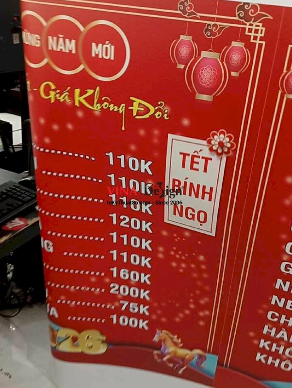 In bảng giá Tết cho cửa hàng giò chả, menu giá khổ lớn in mực dầu - INKTS2550