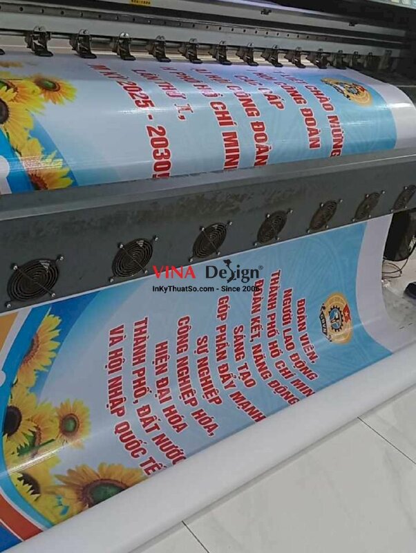 In băng rôn dọc treo ngoài trời cổ động, cổ vũ, khẩu hiệu tuyên truyền, in bạt hiflex mực dầu - INKTS2258