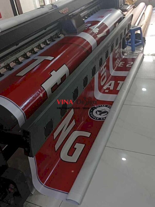 In băng rôn Hoạt Động Xuyên Tết 24/24 cho quán Coffee, bạt hiflex ngang - INKTS2358