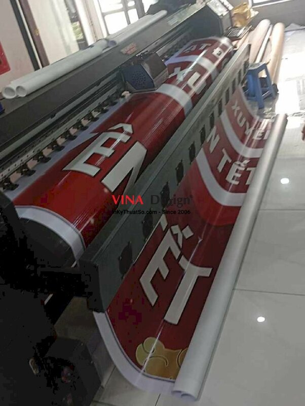 In băng rôn Hoạt Động Xuyên Tết 24/24 cho quán Coffee, bạt hiflex ngang - INKTS2358
