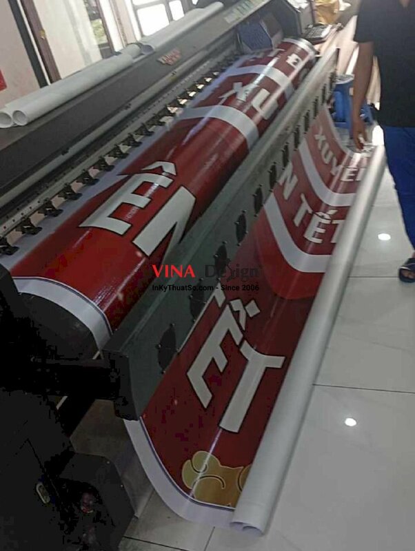 In băng rôn Hoạt Động Xuyên Tết 24/24 cho quán Coffee, bạt hiflex ngang - INKTS2358
