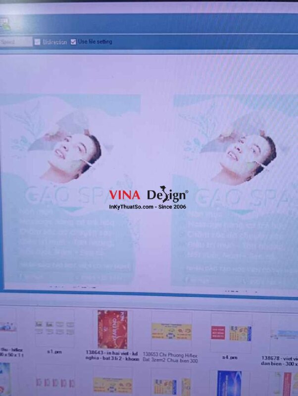 In banner giá rẻ bạt hiflex làm bảng hiệu hộp đèn Spa - INKTS2266