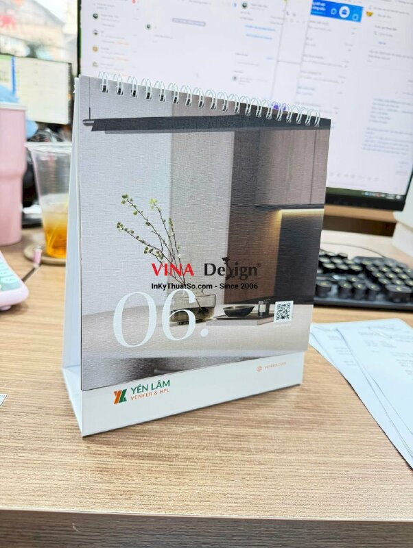 In lịch bàn chữ A 18cm x 18cm in 200 cuốn giấy mỹ thuật Constellation Snow Tela Fine EE/08 280gsm - INKTS2766