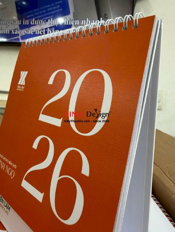 In lịch bàn chữ A 18cm x 18cm in 200 cuốn giấy mỹ thuật Constellation Snow Tela Fine EE/08 280gsm - INKTS2766