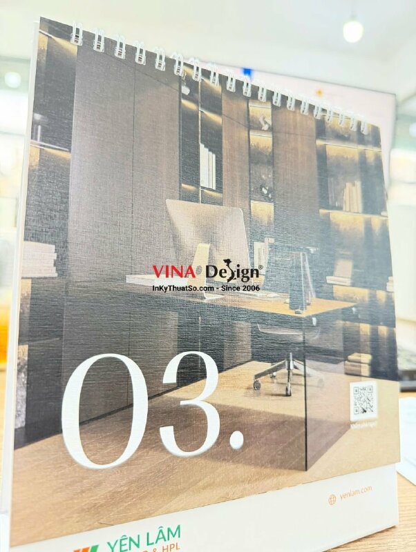 In lịch bàn chữ A 18cm x 18cm in 200 cuốn giấy mỹ thuật Constellation Snow Tela Fine EE/08 280gsm - INKTS2766