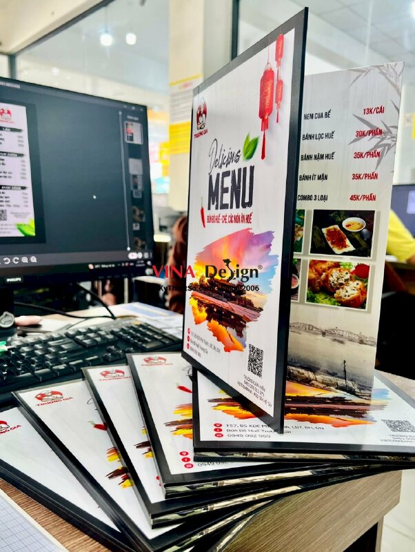 In menu quán bún bò Huế Đồng Nai - gửi hàng từ TPHCM - INKTS495