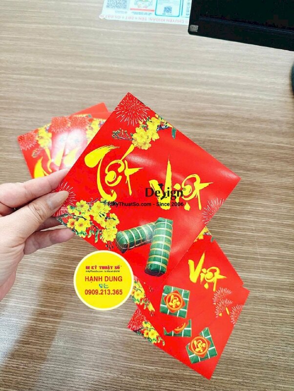 In nhãn giấy Bánh Chưng Bánh Tét Tết Việt, in tem nhãn giấy C150gsm in Offset - INKTS2261