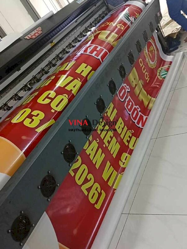 In phông nền sân khấu chào mừng Xuân Bính Ngọ cho khu phố đón Tết, in bạt hiflex mực dầu - INKTS2538