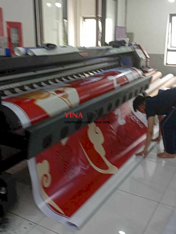 In phông nền sân khấu tiệc tất niên công ty, doanh nghiệp, in bạt hiflex mực dầu - INKTS2204