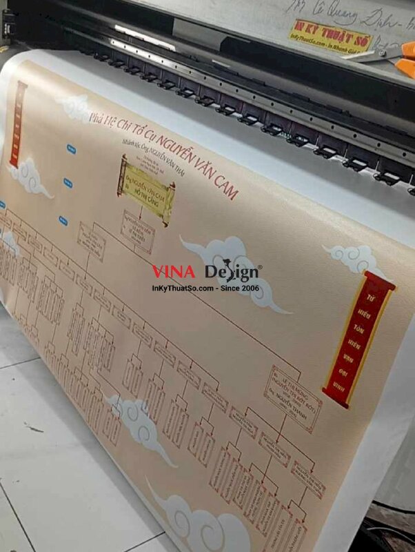 In phướn Phả Hệ Chi Tổ Cụ... - Nhánh tộc Ông..., in Silk mực dầu bóng - INKTS2207