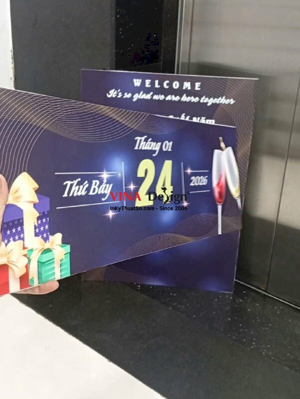 In poster Format bảng chào mừng khách đến với Tiệc Liên Hoan Cuối Năm - INKTS2541