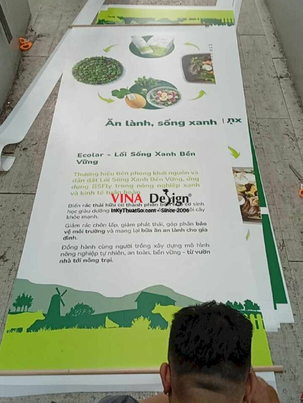 In Poster nẹp gỗ giới thiệu sản phẩm phân bón hữu cơ, in Canvas nẹp gỗ 2 đầu treo tường - INKTS2572