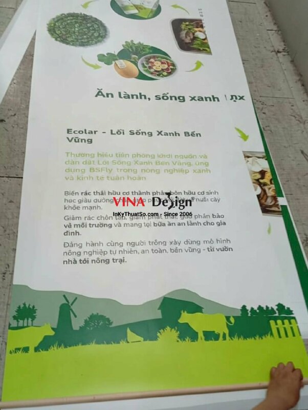 In Poster nẹp gỗ giới thiệu sản phẩm phân bón hữu cơ, in Canvas nẹp gỗ 2 đầu treo tường - INKTS2572