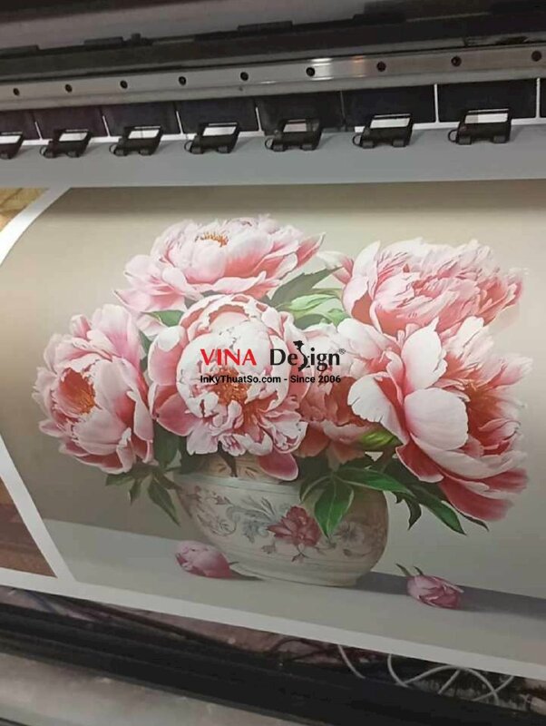 In tranh Canvas Hoa Mẫu Đơn, có đóng khung theo yêu cầu - INKTS2359