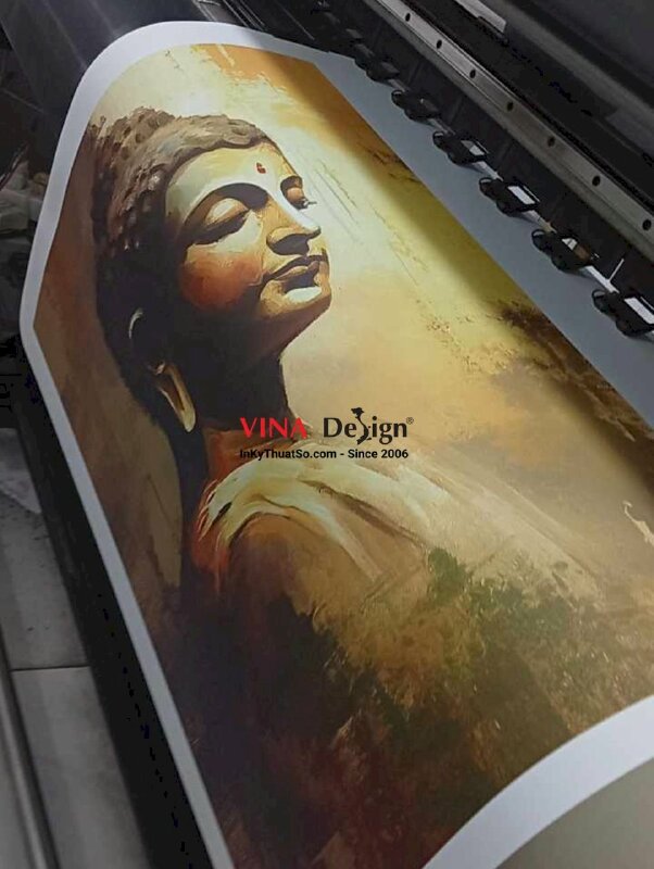 In tranh Đức Phật Thích Ca Mâu Ni từ vải Canvas in mực dầu bóng - INKTS3160